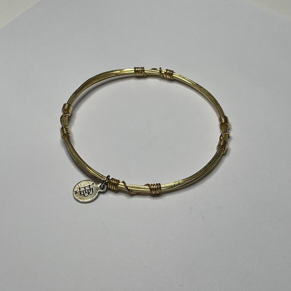BOURBON & BOWETIES gold tone bracelet bangle COLOR signed jewelry wire wrapped - Picture 5 of 10